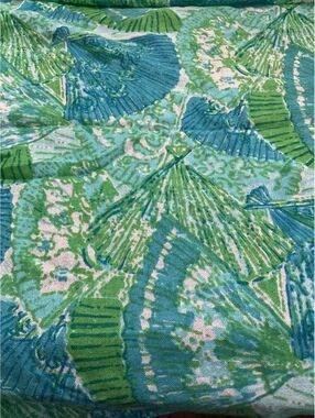 Lilly Pulitzer Fans Silk and Cashmere Scarf with Fringe